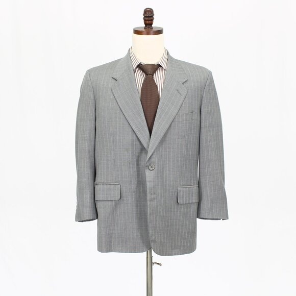 Tom James 44S 40x26 Gray Striped 2-Button Suit R458 - Picture 6 of 15